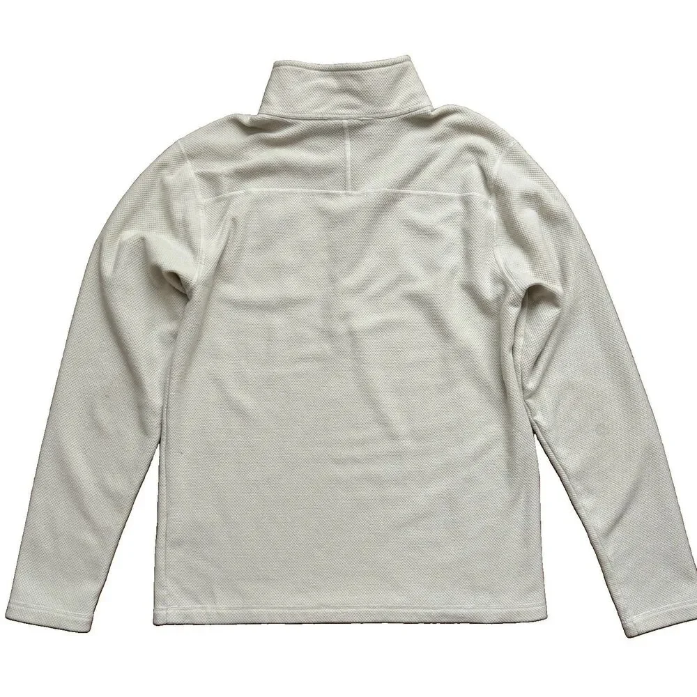 The North Face 100 Glaciers Pullover Sweatshirt Mens M Cream Long Sleeve 1/4 Zip